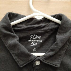 J. CREW- mens Slub Cotton Garment-Dyed Polo shirt- XL slim